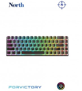 North Odin Pro WL68 LightCore Kablosuz Bluetooth RGB Red Switch Türkçe Siyah Mekanik Gaming Klavye