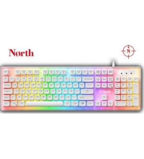 North Paladin Mekanik Hisli Türkçe RGB Beyaz Premium Gaming Klavye