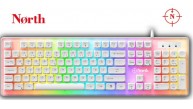 North Paladin Mekanik Hisli Türkçe RGB Beyaz Premium Gaming Klavye