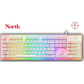 North Paladin Mekanik Hisli Türkçe RGB Beyaz Premium Gaming Klavye