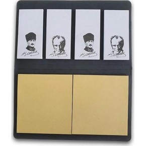 Not Yaz Bloknot Atatürk Deri Kapaklı İmzalı Atatürk Görseli ADK-3556 (1 Adet)