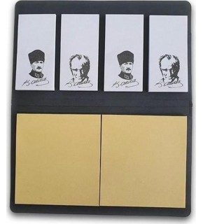 Not Yaz Bloknot Atatürk Deri Kapaklı İmzalı Atatürk Görseli ADK-3556 (1 Adet)