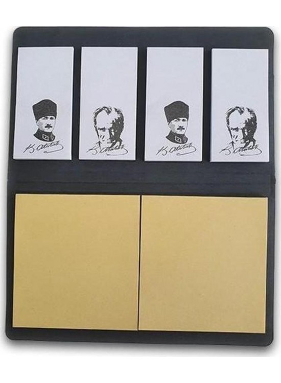 Not Yaz Bloknot Atatürk Deri Kapaklı İmzalı Atatürk Görseli ADK-3556 (1 Adet)