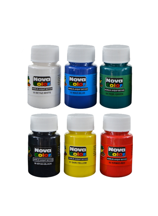 Nova Color Akrilik Boya 6 Renk 30 CC NC-180 Nova Color Akrilik Boya 6 Renk 30 CC NC-180