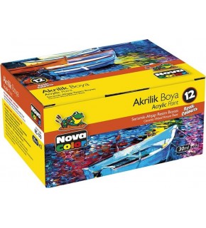 Nova Color Akrilik Boya Şişe 30 CC 12 Renk NC-179