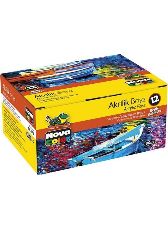 Nova Color Akrilik Boya Şişe 30 CC 12 Renk NC-179