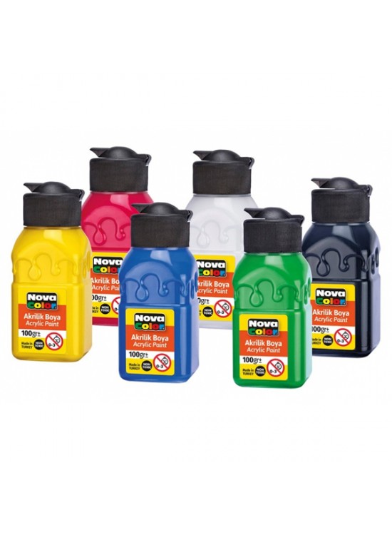 Nova Color Akrilik Boya Sise 6 Li 100 GR NC-2005