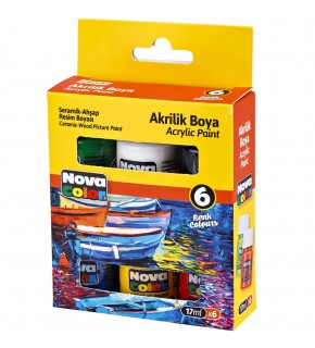 Nova Color Akrilik Boya Sise 6 Li 17 ML NC-2006