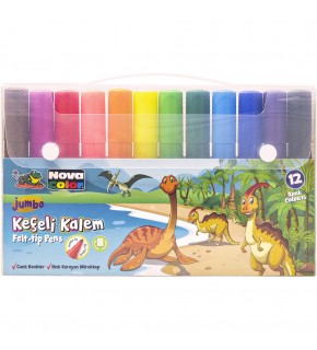 Nova Color Keçeli Kalem 12 Li Jumbo NC-874