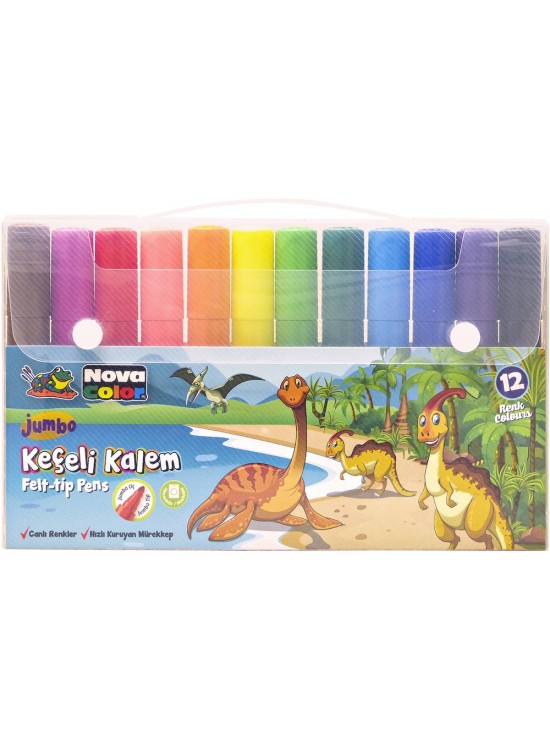 Nova Color Keçeli Kalem 12 Li Jumbo NC-874