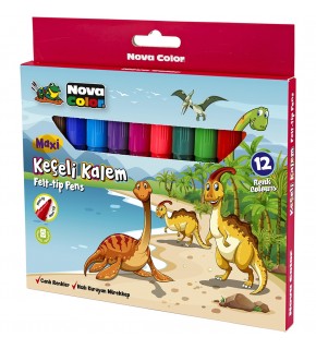 Nova Color Keçeli Kalem 12 Li Maxi NC-873