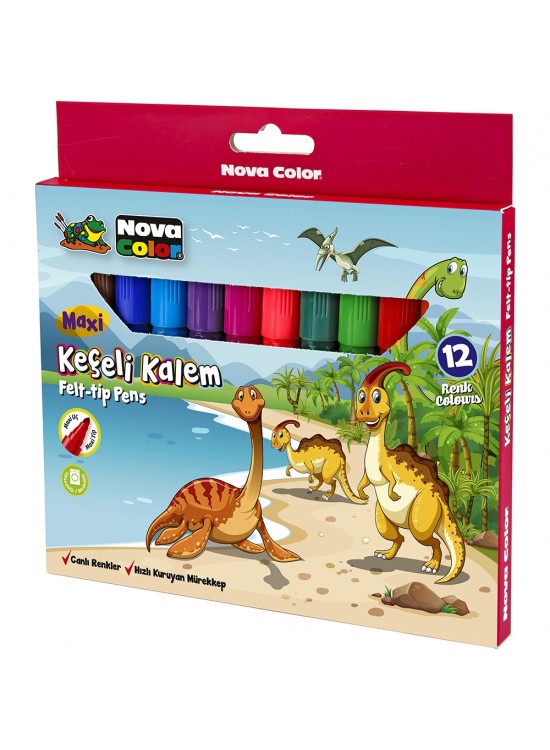 Nova Color Keçeli Kalem 12 Li Maxi NC-873