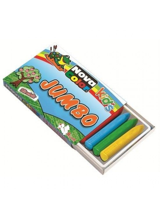 Nova Color Mum Boya Jumbo Üçgen Silinebilir 12 Renk NC 2124