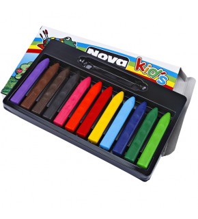 Nova Color Mum Boya Jumbo Üçgen Silinebilir 12 Renk NC 2124