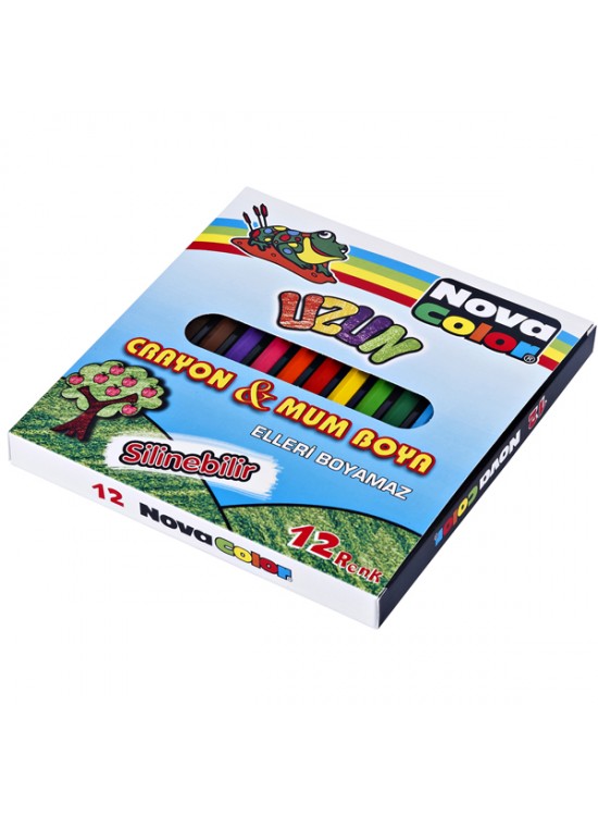 Nova Color Mum Pastel Boya Karton Kutu Tam Boy Köşeli 12 Lİ NC-2112