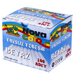 Nova Color Tebeşir Tozsuz 100 LÜ Beyaz NC-4112