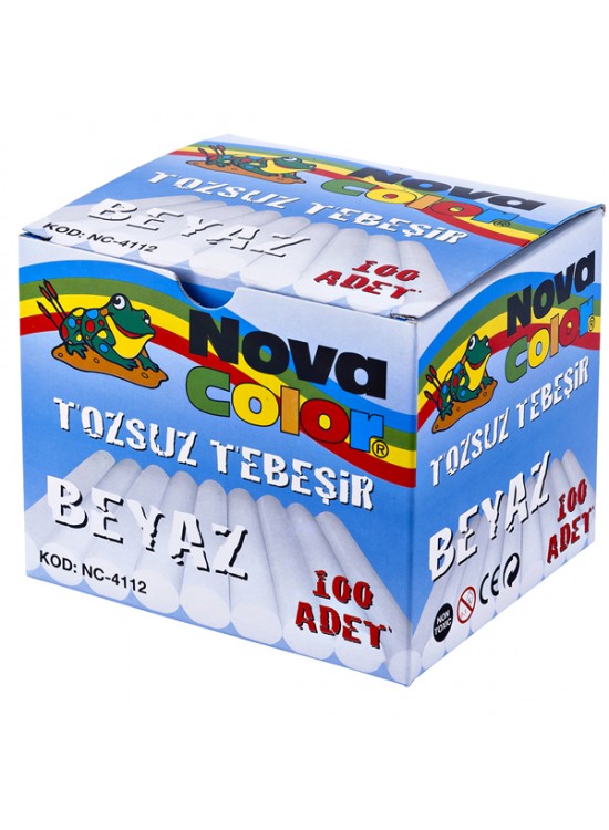 Nova Color Tebeşir Tozsuz 100 LÜ Beyaz NC-4112 Nova Color Tebeşir Tozsuz 100 LÜ Beyaz NC-4112