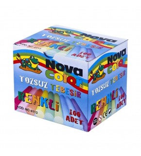 Nova Color Tozsuz Tebeşir Renkli 100 Lu