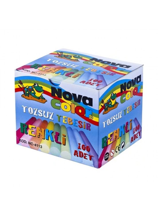 Nova Color Tozsuz Tebeşir Renkli 100 Lu