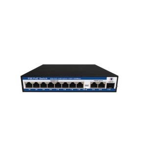 Nova NVC-PSEG0821G 8 Port Poe+ 10-100 Mbps 2 Port 10-100-1000 Mbps Uplink 1 Port SFP Switch 120W