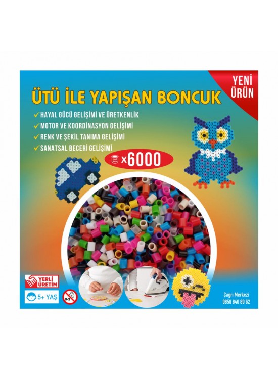 Ütü ile Yapışan Boncuk 5mm 6000'li Renkli