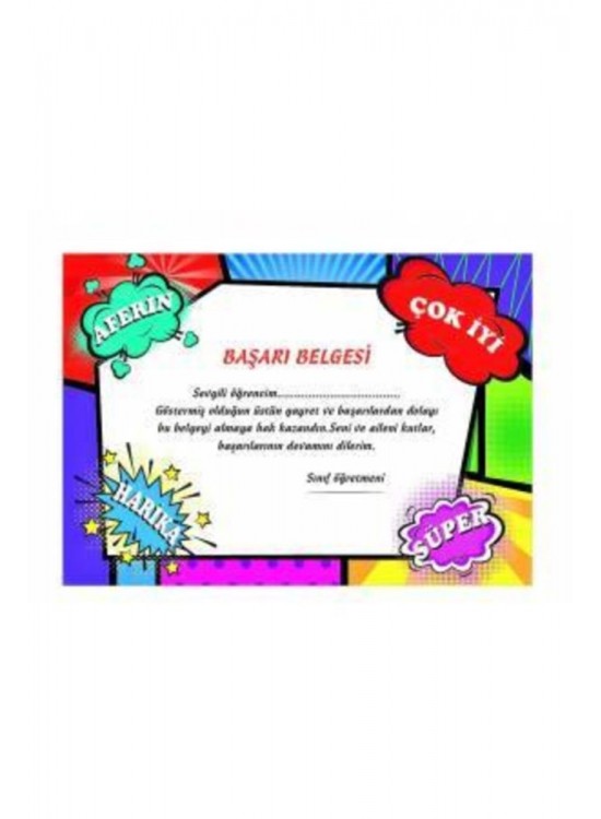 Odak Yayınevi Başarı Belgesi A5 20 Li