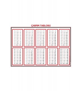 Odak Yayınevi Çarpım Tablosu 50x70