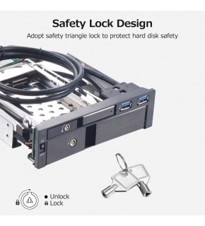 Oem 5,25" Dahili Çift Yuvalı Sabit Disk Kutusu 2,5+3,5 inç SATA HDD-SSD Muhafaza Aletsiz Tasarım