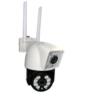 OKam O-Kam-3011 Çift Kameralı Full HD 4 MP Gece Görüşlü IP Wi-Fi PTZ Güvenlik Kamerası