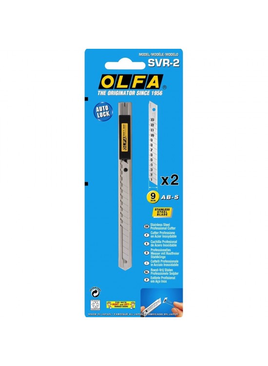 Olfa Maket Bıçağı Dar Otomatik Kilitlemeli Metal Gövde Yedek Bıçaklı SVR-2 Olfa Maket Bıçağı Dar Otomatik Kilitlemeli Metal Gövde Yedek Bıçaklı SVR-2