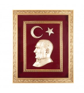 ÖNCÜ KIRMIZI ATATÜRK KABARTMALI TABLO