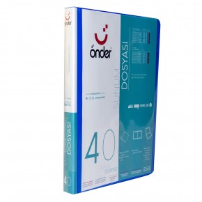 Önder Katalog (Sunum) Dosyası Ön Cepli PP 40 Lı Mavi 1240-1