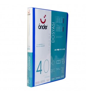 Önder Katalog (Sunum) Dosyası Ön Cepli PP 40 Lı Mavi 1240-1
