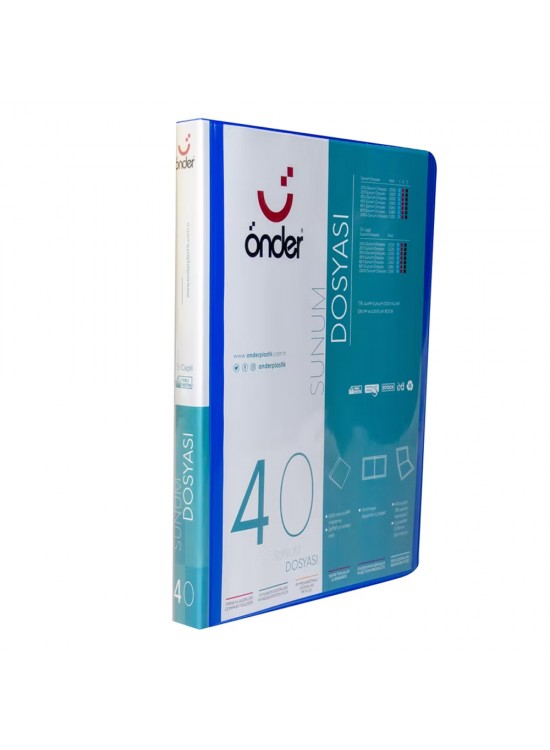Önder Katalog (Sunum) Dosyası Ön Cepli PP 40 Lı Mavi 1240-1