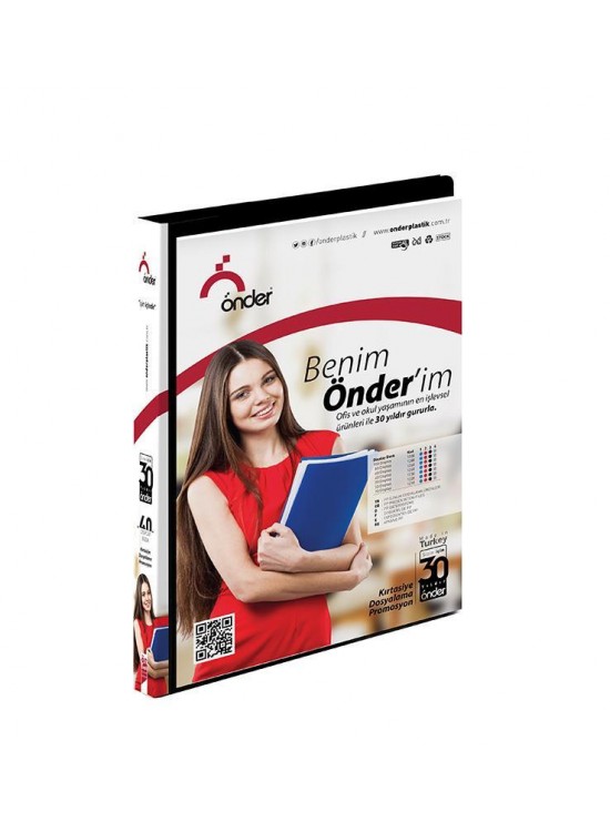 Önder Katalog (Sunum) Dosyası Ön Cepli PP 60 Lı Siyah 1260-3