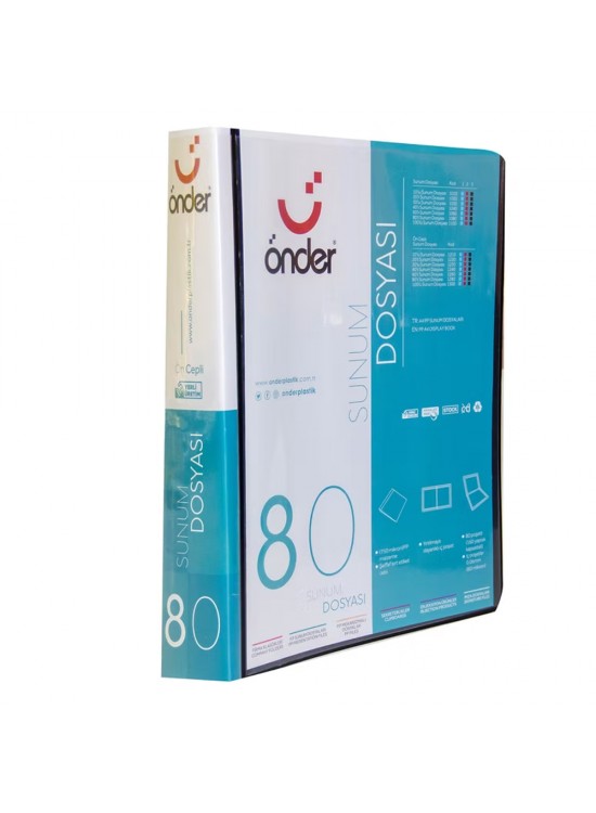 Önder Katalog (Sunum) Dosyası Ön Cepli PP 80 Li Siyah 1280-3