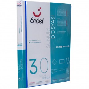 Önder Katalog (Sunum) Dosyası PP Ön Cepli 30 Lu Mavi 1230-1