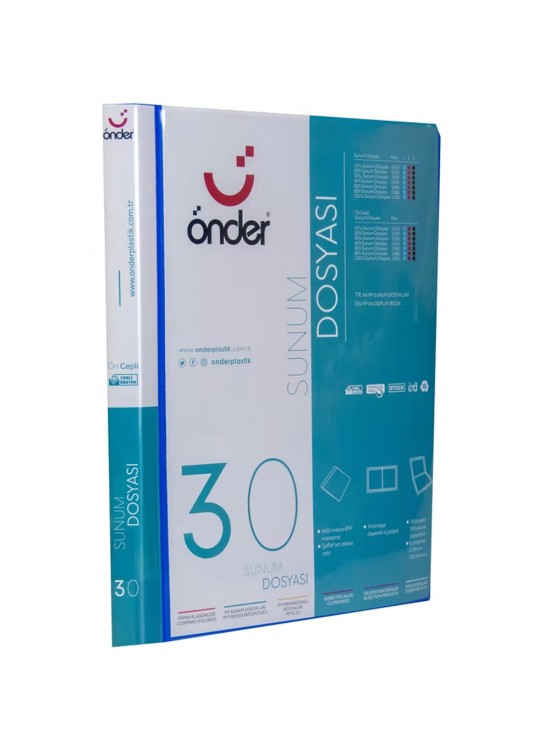 Önder Katalog (Sunum) Dosyası PP Ön Cepli 30 Lu Mavi 1230-1