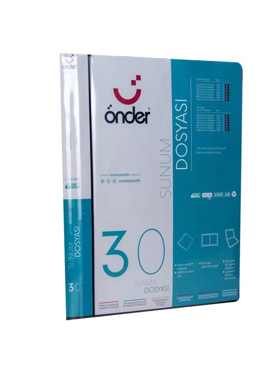 Önder Katalog (Sunum) Dosyası PP Ön Cepli 30 Lu Siyah 1230-3