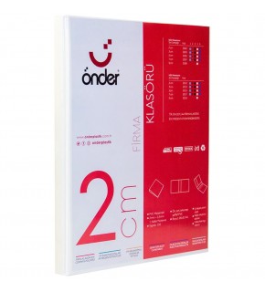Önder Sunum Klasörü 2 Halkalı 20 MM A4 Beyaz 2002-5