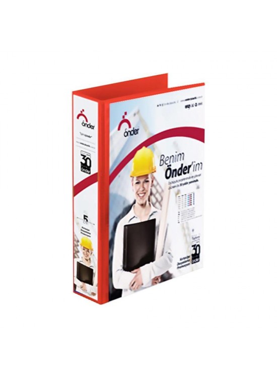 Önder Sunum Klasörü 2 Halkalı 70 MM A4 Kırmızı 2007-2