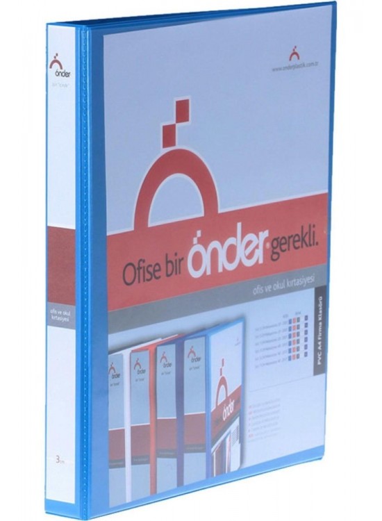 Önder Sunum Klasörü 2 Halkalı 70  MM A4 Lacivert 2007-6
