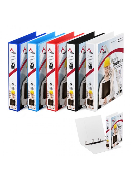 Önder Sunum Klasörü 4 Halkalı 50 MM A4 Beyaz 2015-5