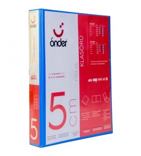 Önder Sunum Klasörü 4 Halkalı 50 MM A4 Mavi 2015-1