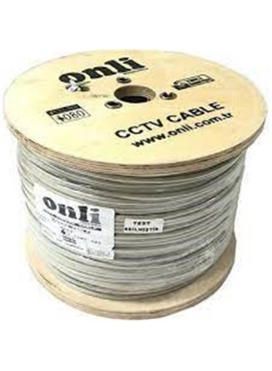 Onli 2+1 1x0,22 mini Coax 2x0,22mm 500 metre CCTV Kamera Kablosu
