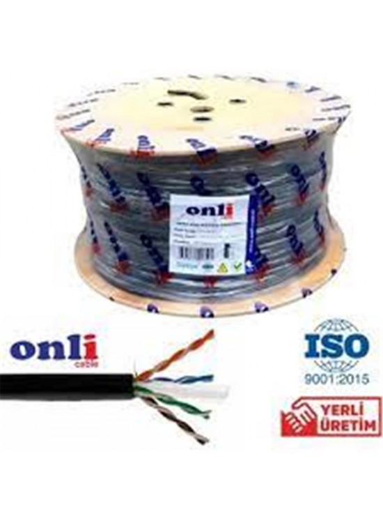 Onli ON-6006 U-UTP 23 AWG CCA-PE Outdoor 500 Metre Cat6 Kablo Onli ON-6006 U-UTP 23 AWG CCA-PE Outdoor 500 Metre Cat6 Kablo