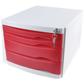 Ops Evrak Rafı Çekmeceli Plastik Kilitli 4 LÜ Mavi CMC 204