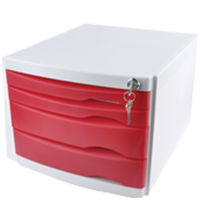 Ops Evrak Rafı Çekmeceli Plastik Kilitli 4 LÜ Siyah CMC 204