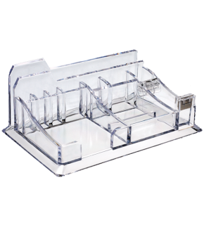 Ops Masa Seti Ataşlık-Kağıtlık-Kalemlik Bant Makinalı Plastik Şeffaf KLM 302