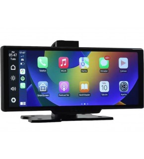 Ottocast 10" Taşınabilir Apple CarPlay & Android Auto, Ön & Arka Kameralı Araç Multimedya